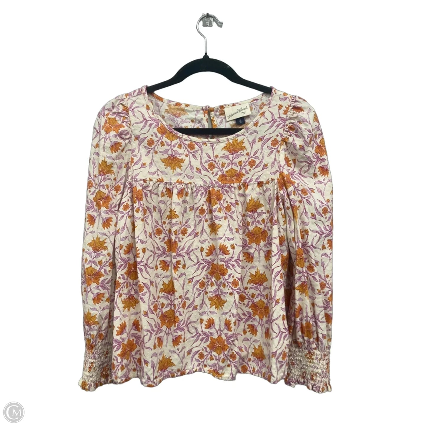 Blouse Long Sleeve By Universal Thread In Orange & Purple, Size: M