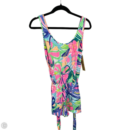 Romper Designer By Lilly Pulitzer In Green & Pink, Size: Xs