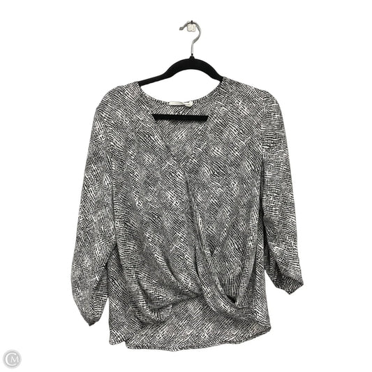Blouse Long Sleeve By All In Favor In Black & White, Size: M