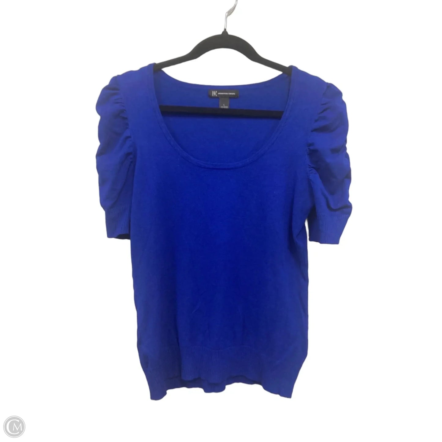 Sweater Short Sleeve By Inc In Blue, Size: L
