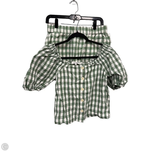 Shorts Set By Madewell In Green & White, Size: S
