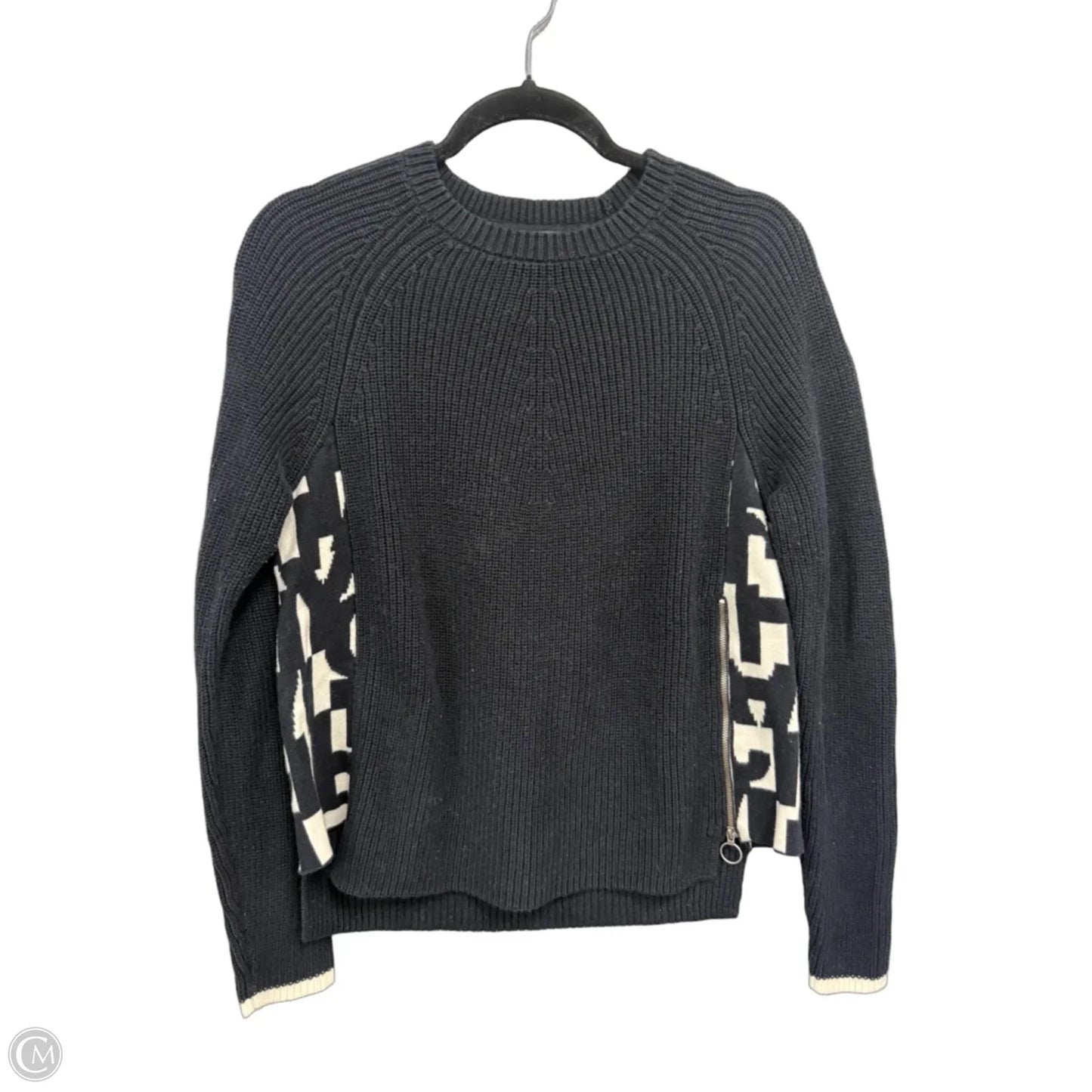 Sweater By Charlie B In Black & Cream, Size: M