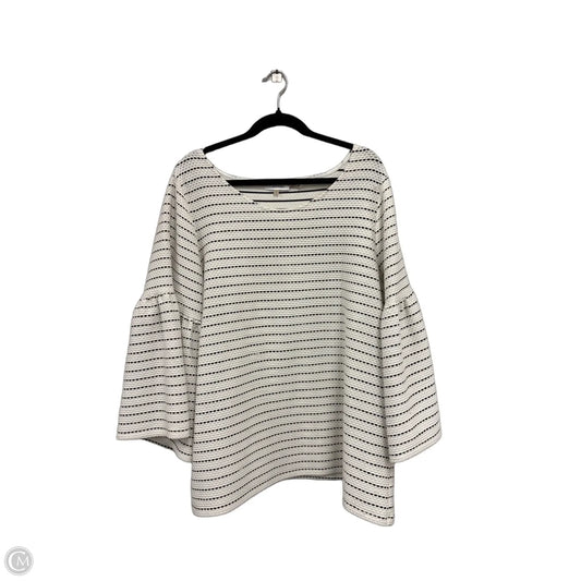 Blouse 3/4 Sleeve By Calvin Klein In Black & White, Size: 1x