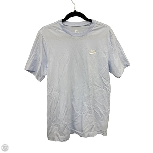 Athletic Top Short Sleeve By Nike Apparel In Blue & White, Size: M