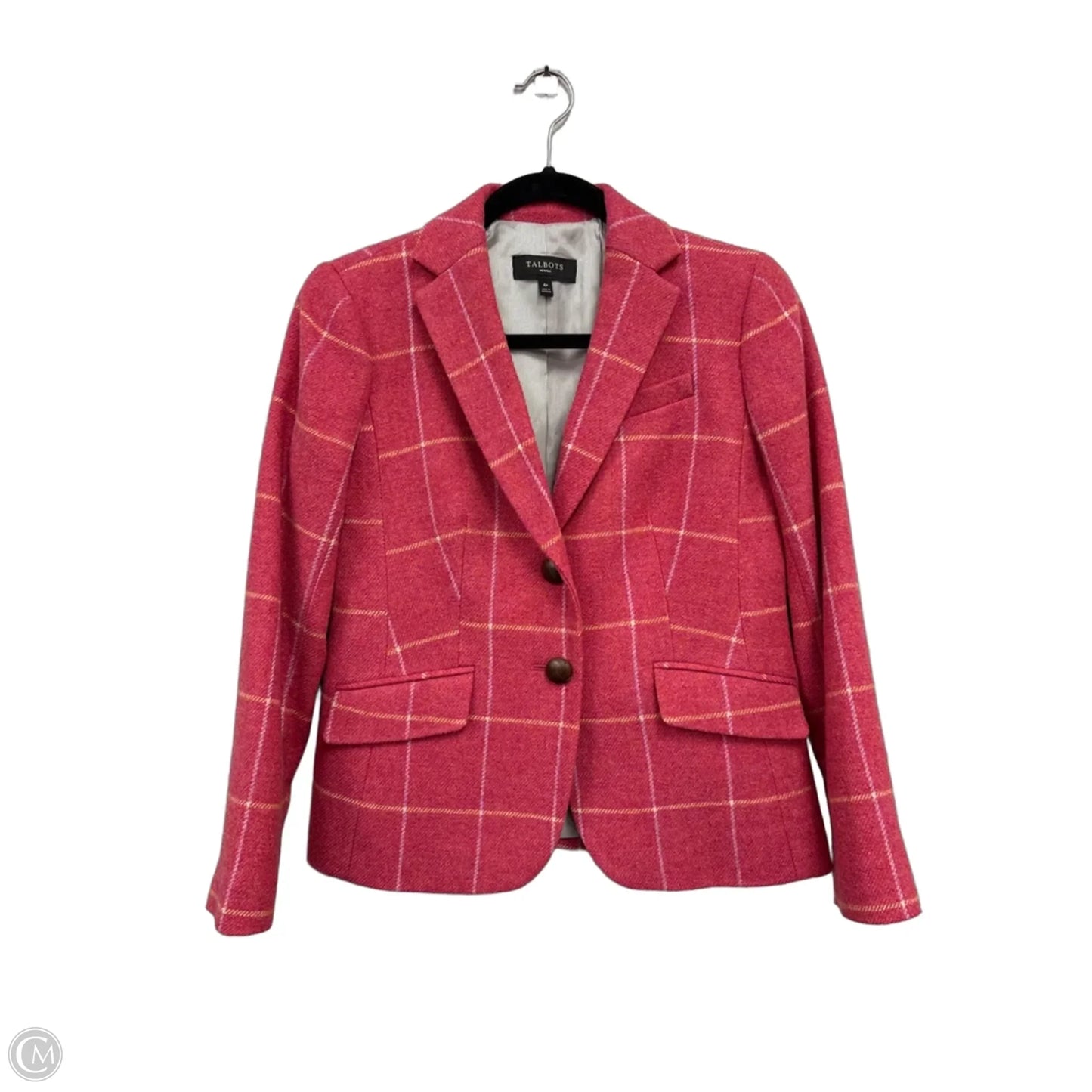 Blazer By Talbots In Pink & Yellow, Size: 4p