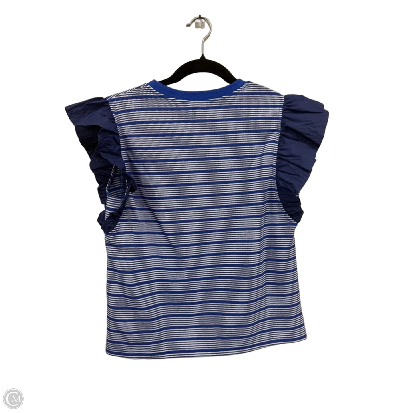 Top Short Sleeve By Clothes Mentor In Blue & White, Size: S
