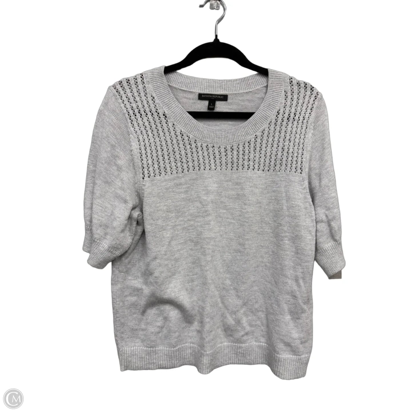 Sweater Short Sleeve By Banana Republic In Grey, Size: L