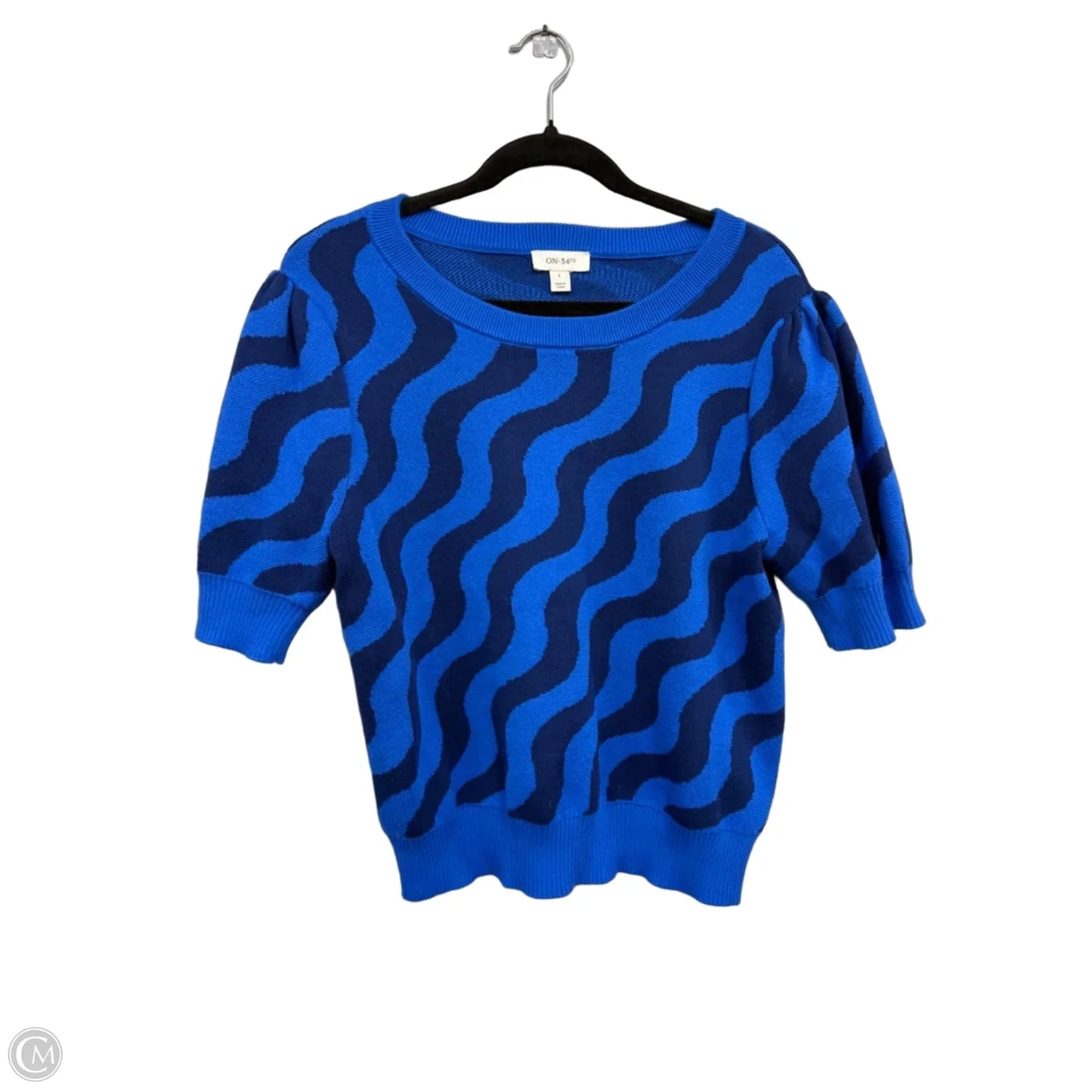 Sweater Short Sleeve By On 34th In Blue, Size: L