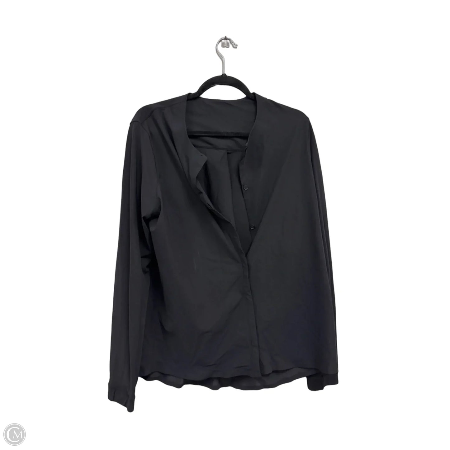 Blouse Long Sleeve By Lululemon In Black, Size: 10