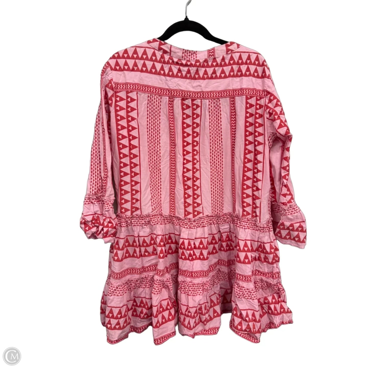Dress Casual Short By Cme In Pink & Red, Size: L