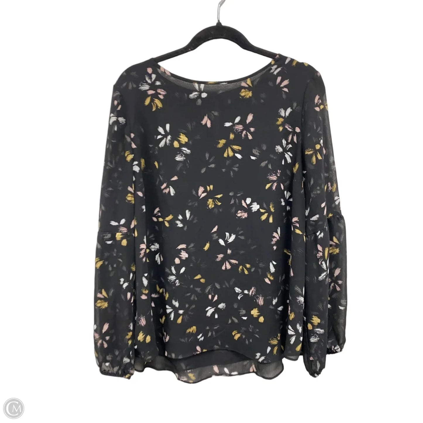 Blouse Long Sleeve By Apt 9 In Black & Pink, Size: Xl