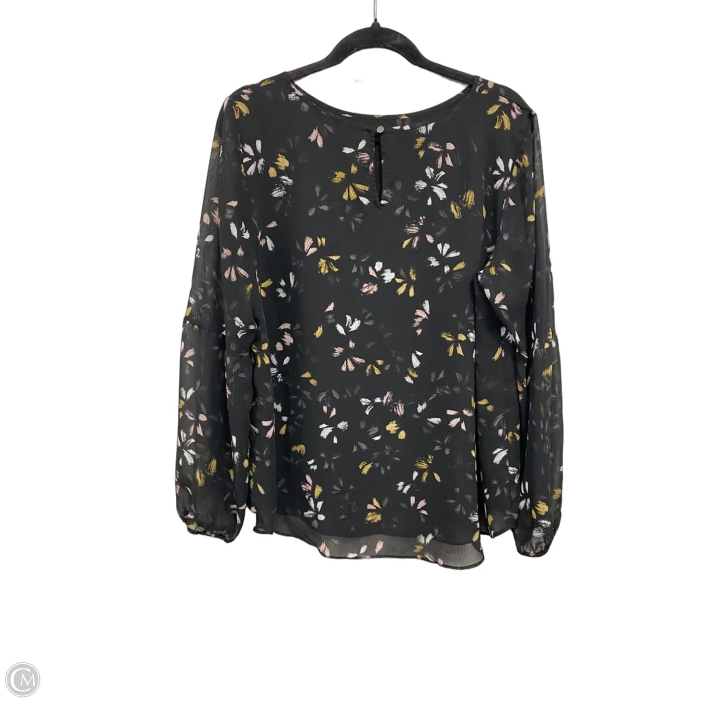 Blouse Long Sleeve By Apt 9 In Black & Pink, Size: Xl