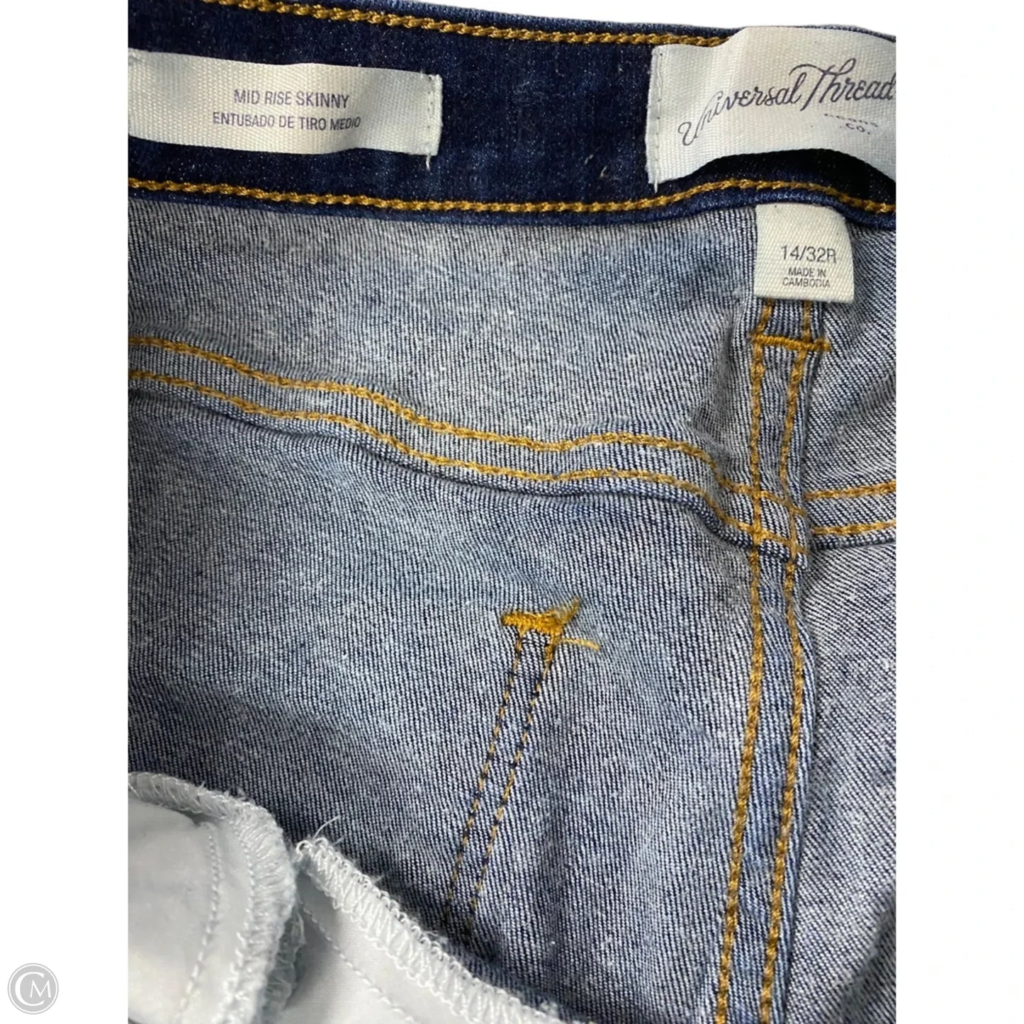 Jeans Skinny By Universal Thread In Blue Denim, Size: 14