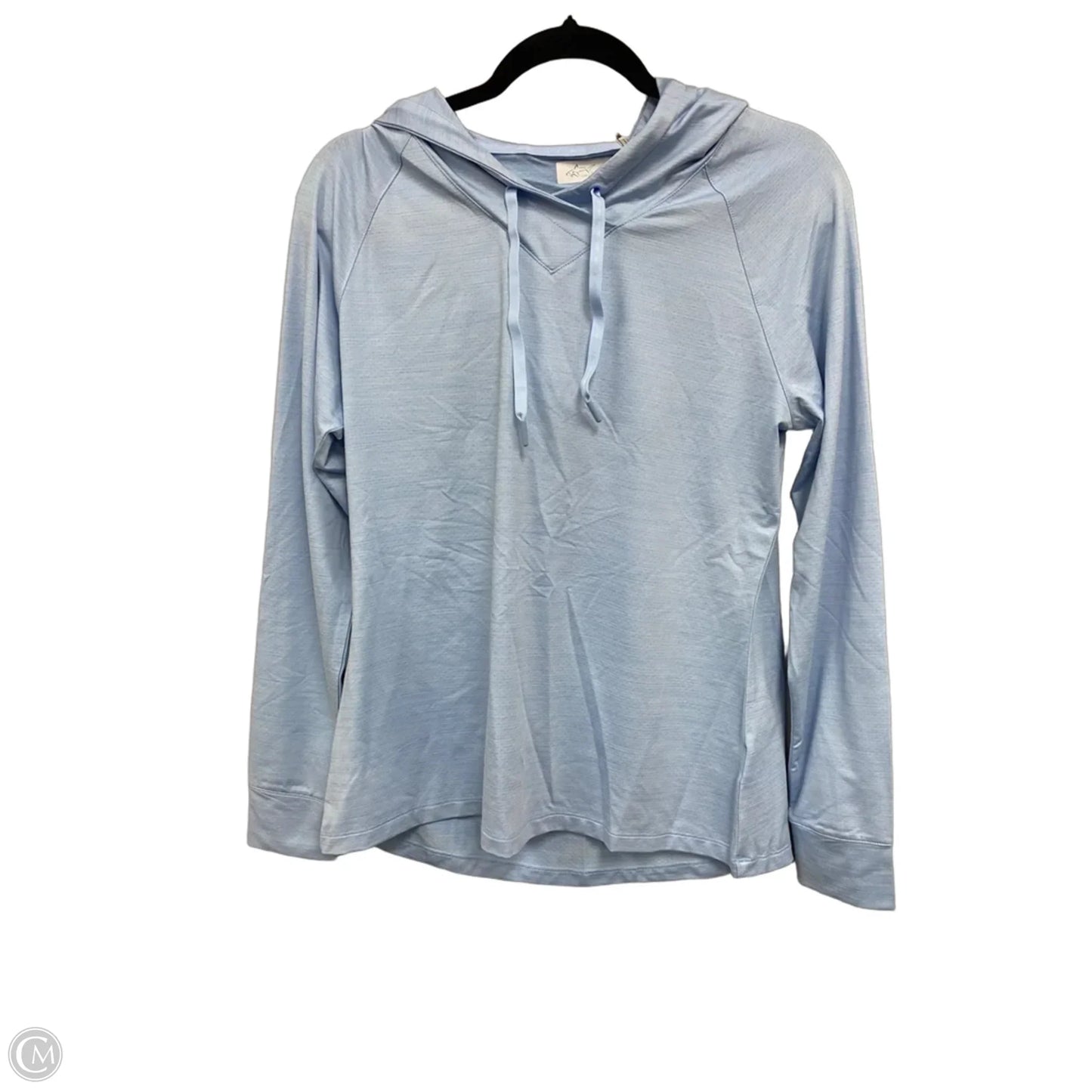 Athletic Top Long Sleeve Hoodie By Greg Norman In Blue, Size: M