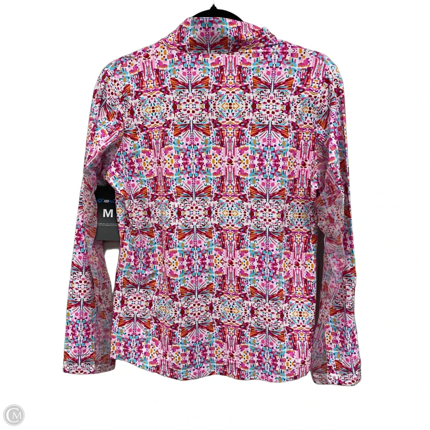 Athletic Top Long Sleeve Collar By Ibkul In Blue & Pink, Size: M