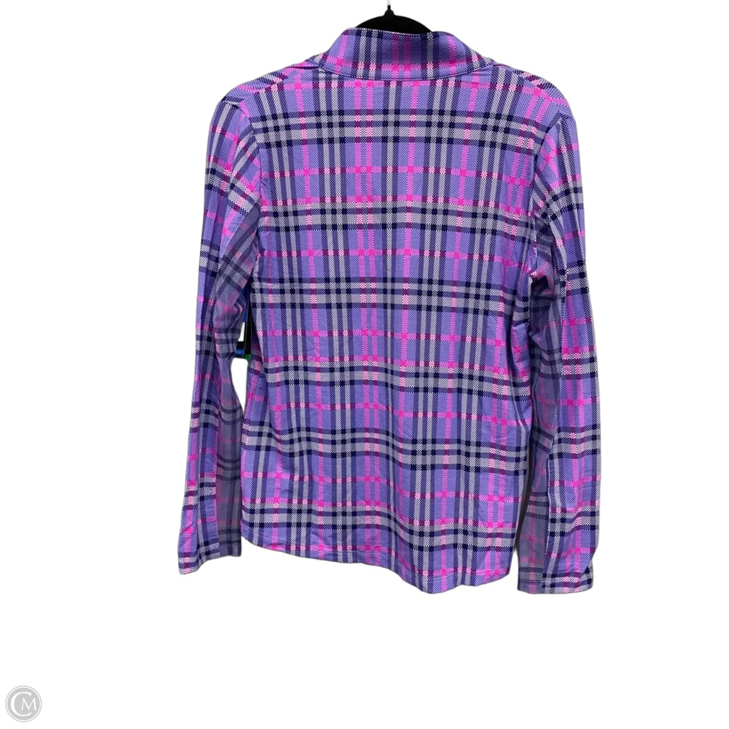 Athletic Top Long Sleeve Collar By Ibkul In Pink & Purple, Size: M