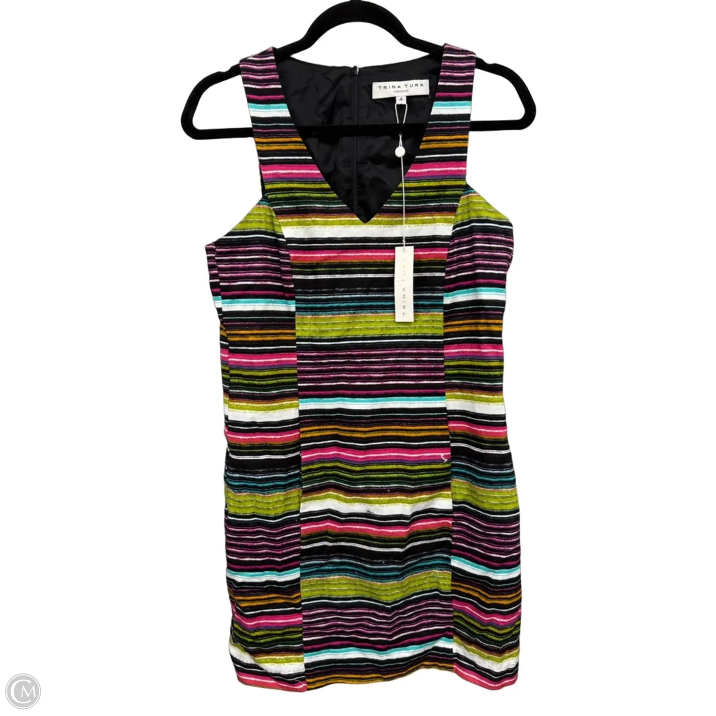 Dress Casual Short By Trina Turk In Black & Pink, Size: 4