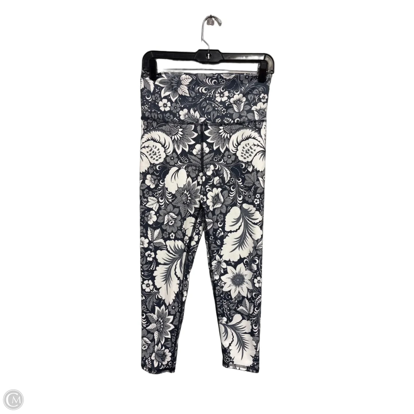 Athletic Leggings By Evolution In Grey & White, Size: M