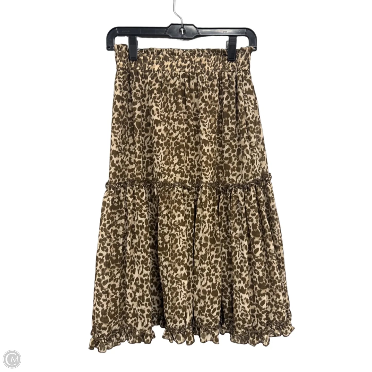 Skirt Midi By L Love In Brown & Cream, Size: M
