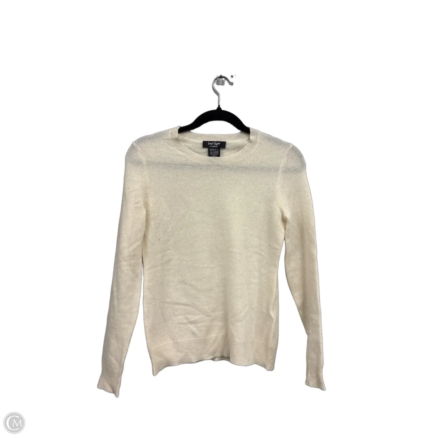 Sweater Cashmere By Lord And Taylor In Cream, Size: Xs