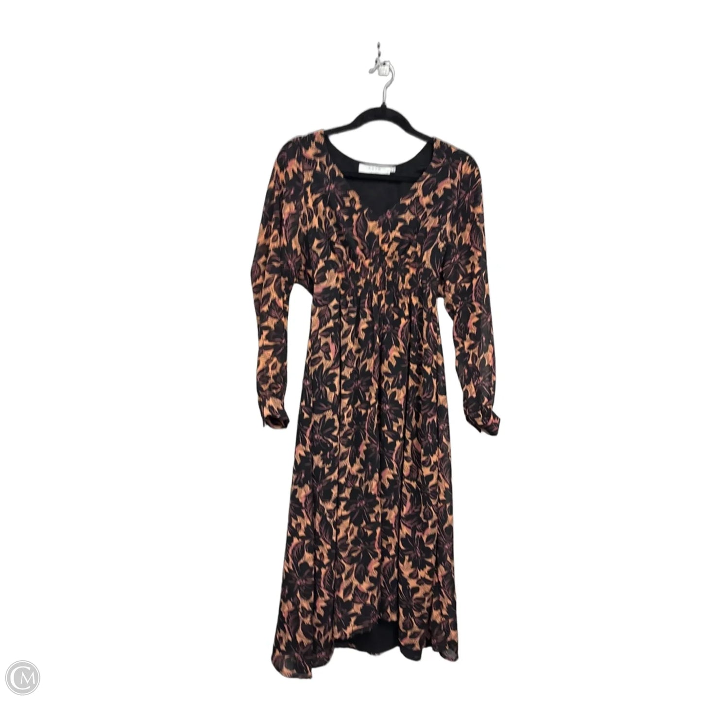 Dress Casual Midi By Astr The Label In Black & Orange, Size: Xs