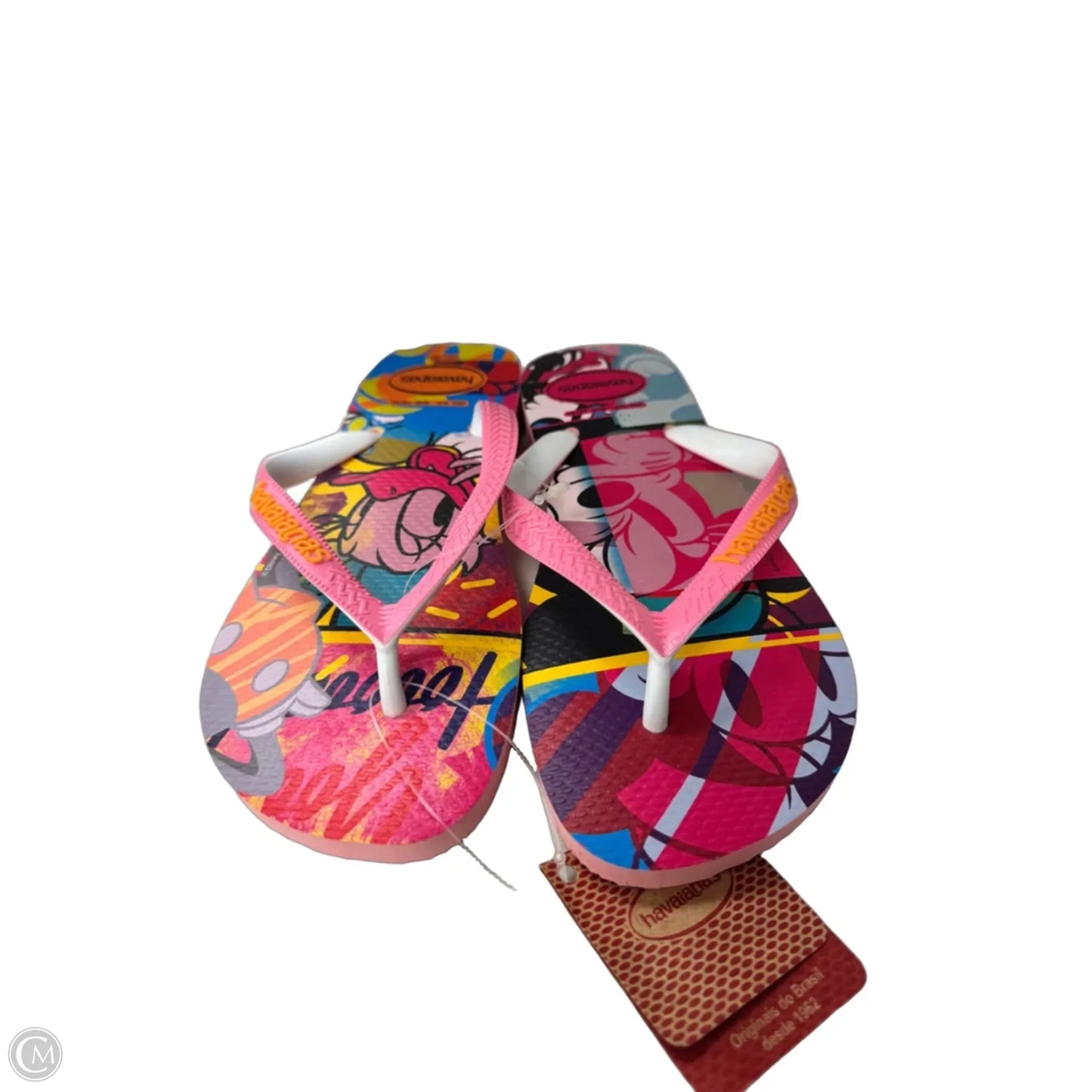 Sandals Flip Flops By Havaianas In Pink & Yellow, Size: 6