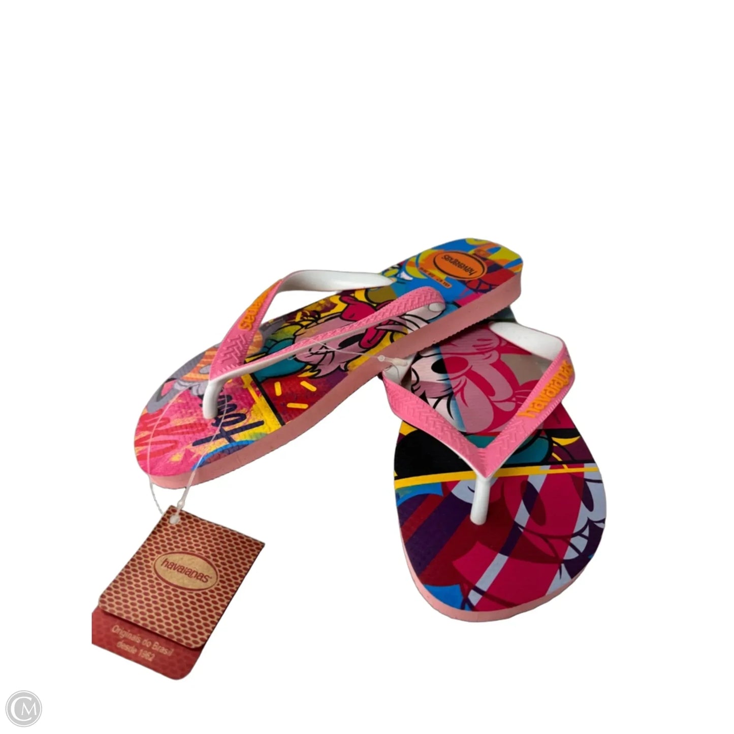 Sandals Flip Flops By Havaianas In Pink & Yellow, Size: 6