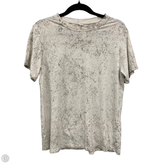 Athletic Top Short Sleeve By Lululemon In Grey & White, Size: 2