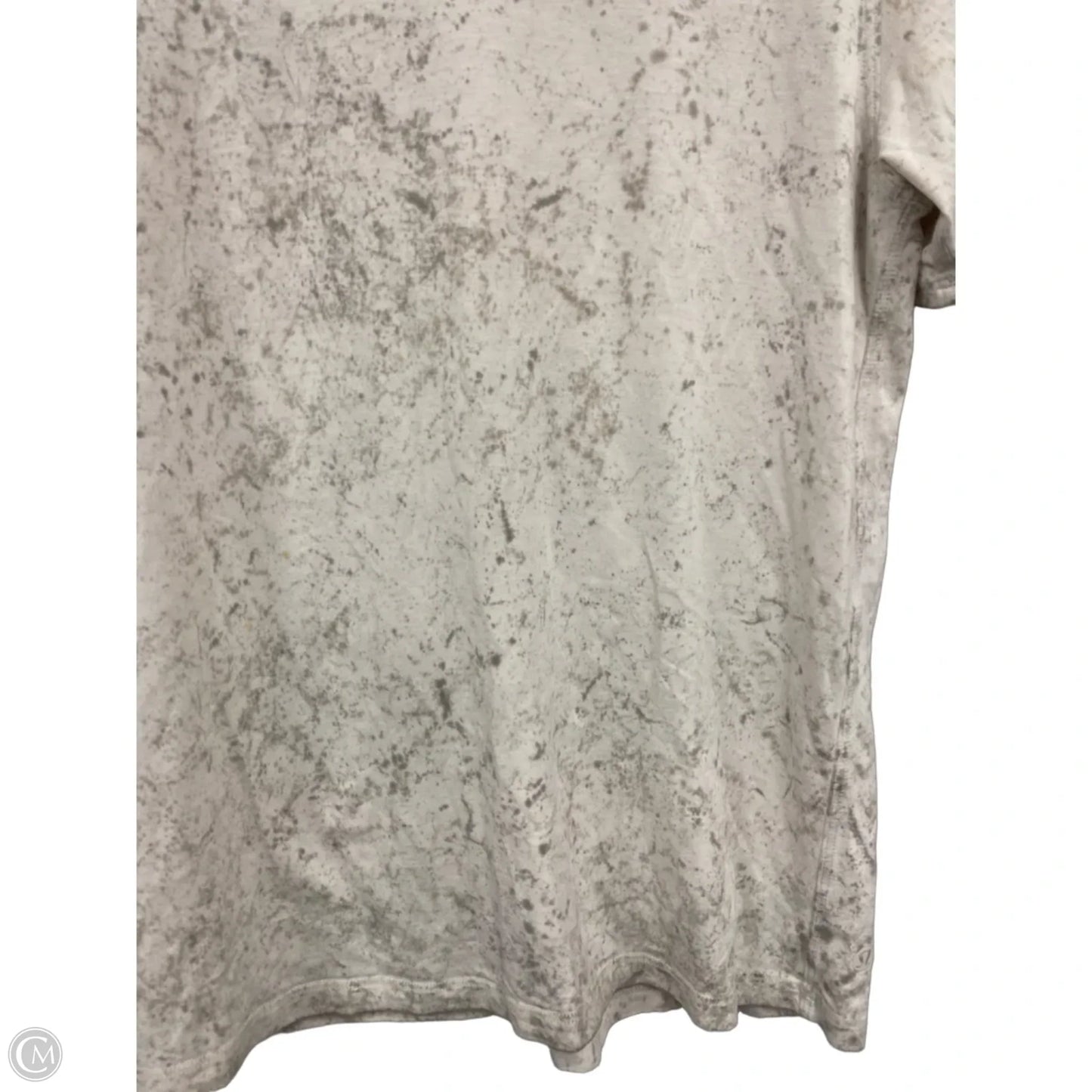 Athletic Top Short Sleeve By Lululemon In Grey & White, Size: 2