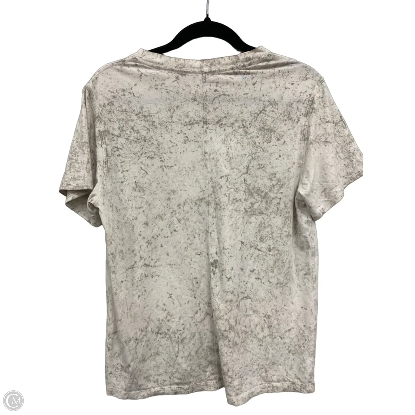 Athletic Top Short Sleeve By Lululemon In Grey & White, Size: 2