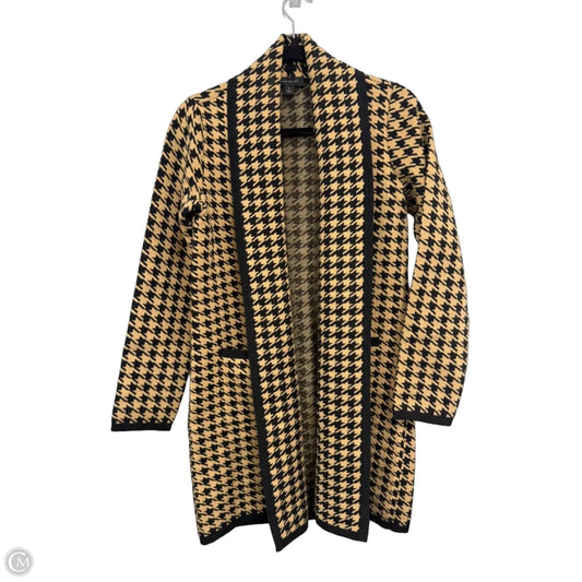 Sweater Cardigan By Ann Taylor In Black & Tan, Size: Xs
