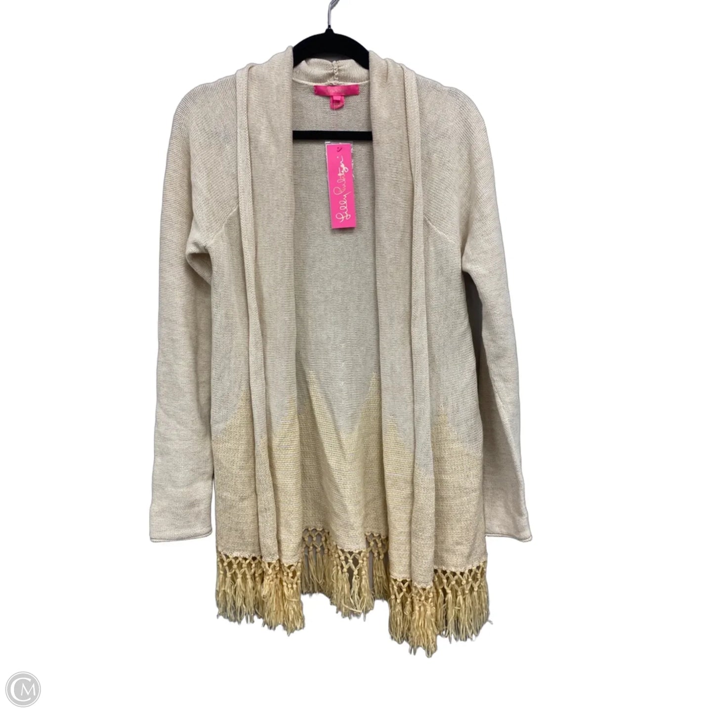 Sweater Cardigan Designer By Lilly Pulitzer In Cream, Size: L