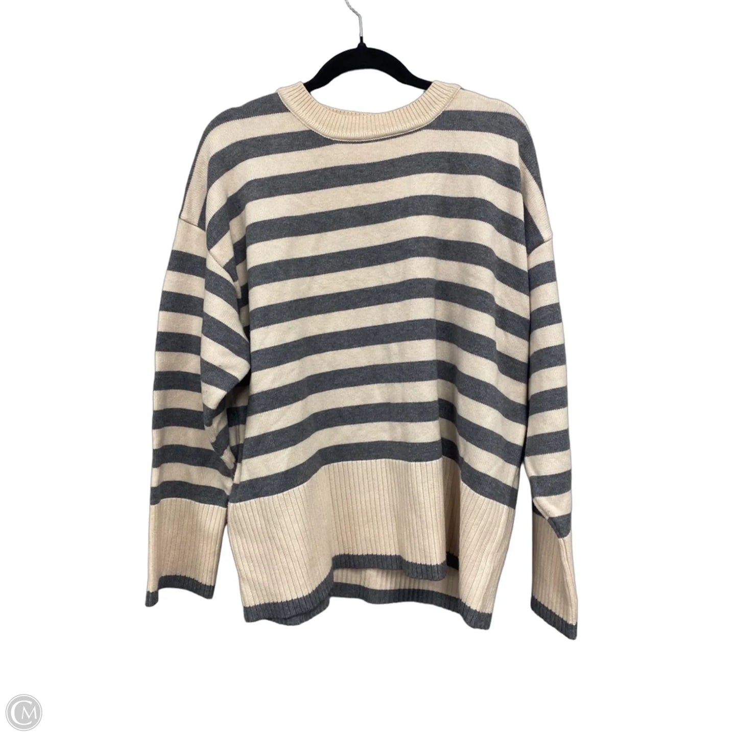 Sweater By Entro In Cream & Grey, Size: L