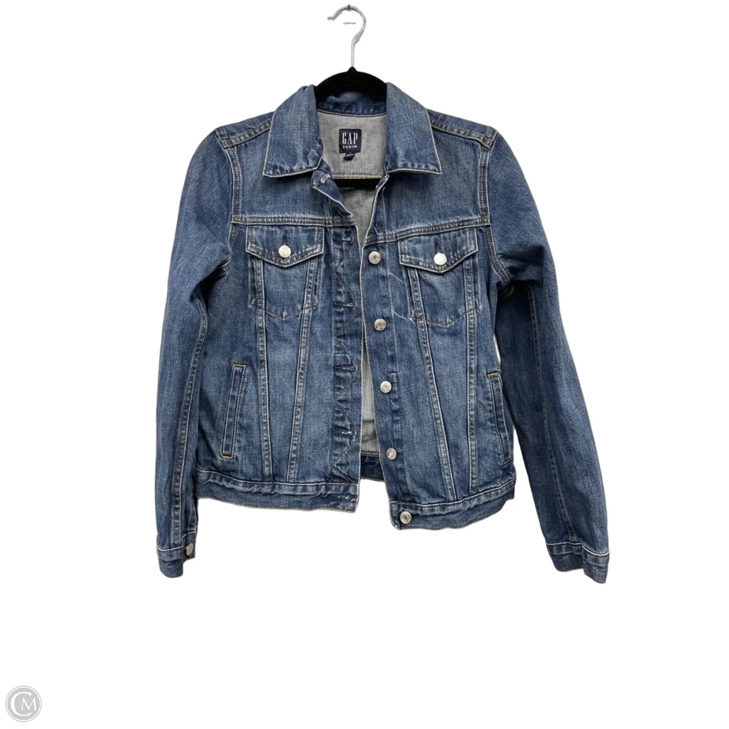 Jacket Denim By Gap In Blue Denim, Size: S