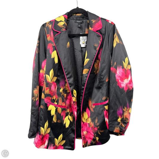 Blazer By Torrid In Black & Pink, Size: 1x