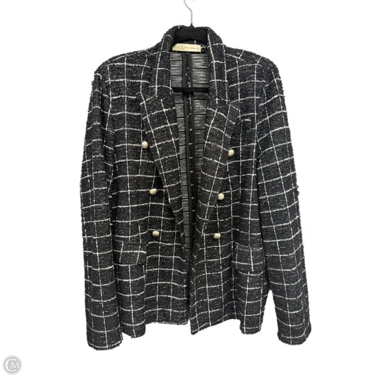 Blazer By Clothes Mentor In Black & White, Size: Xl