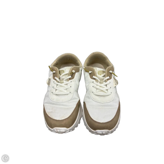 Shoes Athletic By Hey Dude In Tan & White, Size: 10