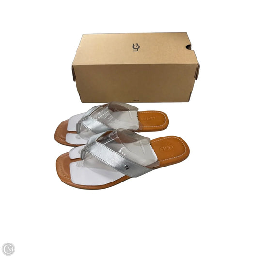 Sandals Designer By Ugg In Silver, Size: 7