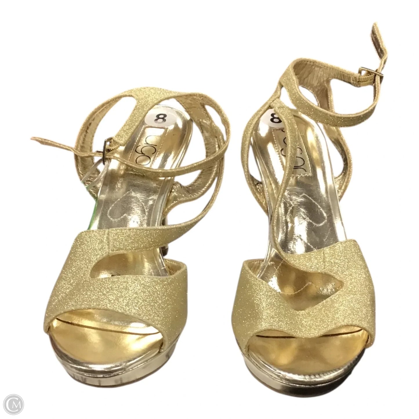 Sandals Heels Stiletto By Sugar In Gold, Size: 8