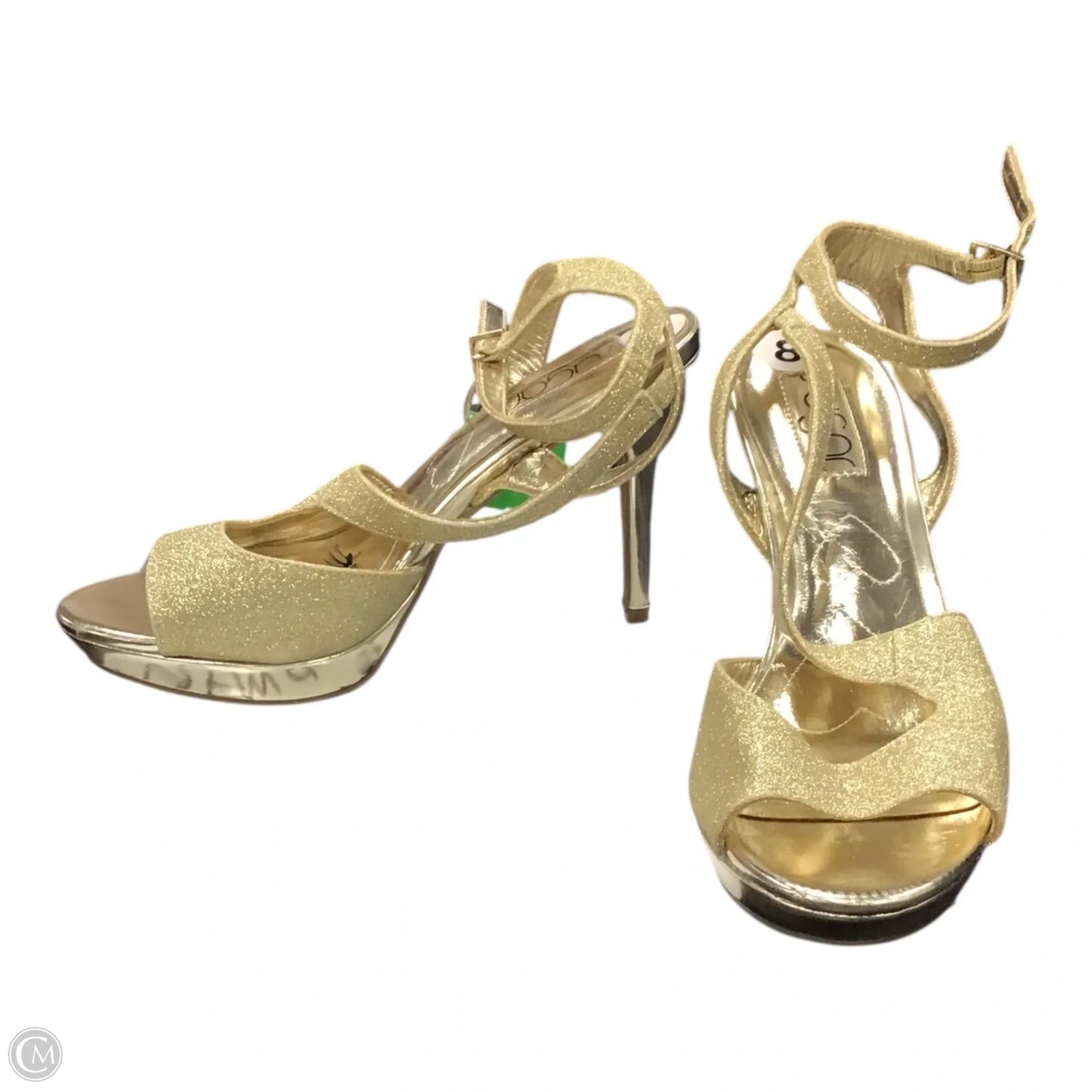 Sandals Heels Stiletto By Sugar In Gold, Size: 8