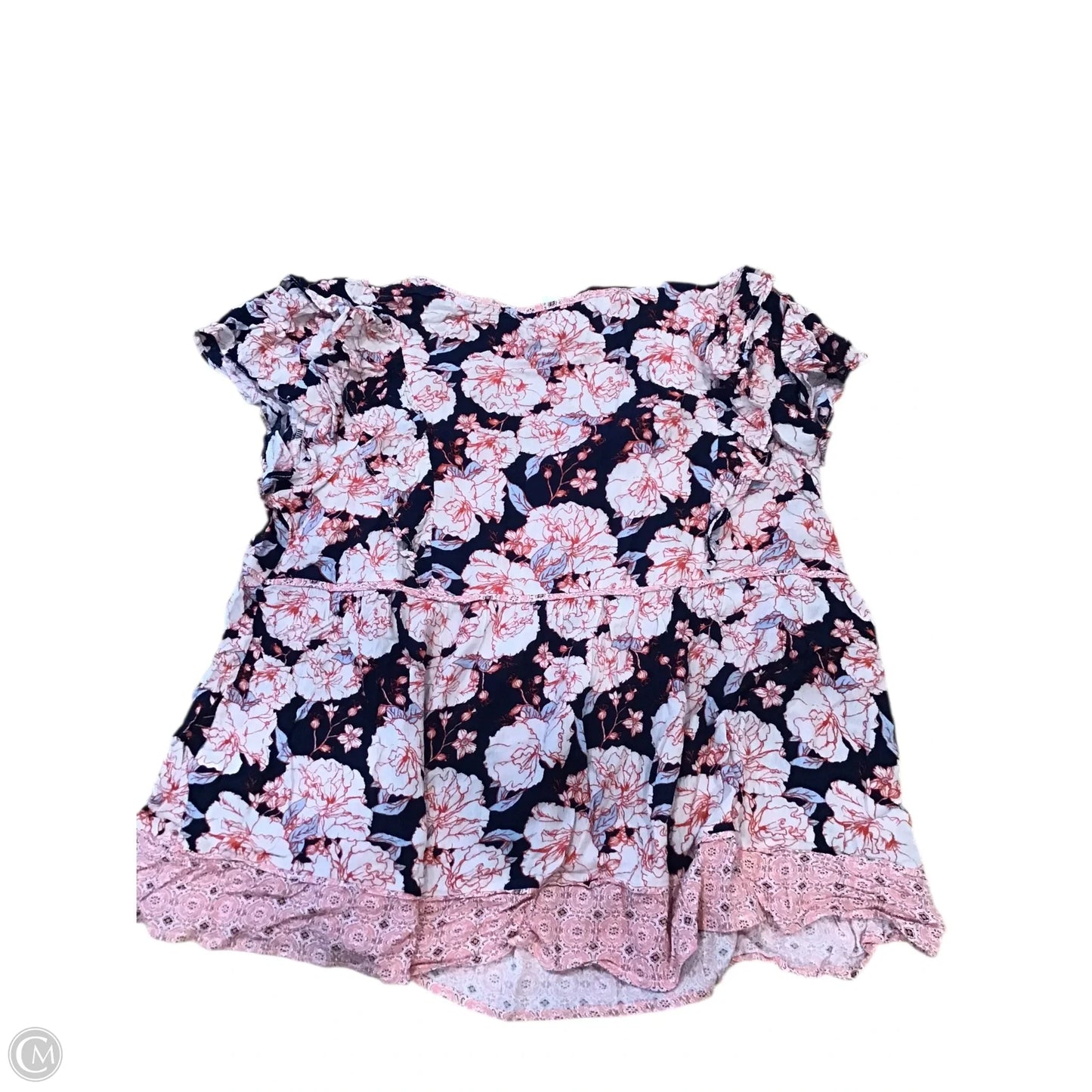 Top Sleeveless By Knox Rose In Floral Print, Size: L