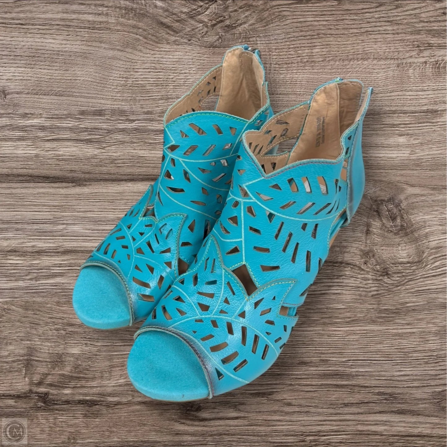 Sandals Heels Block By Spring Step In Blue, Size: 7.5