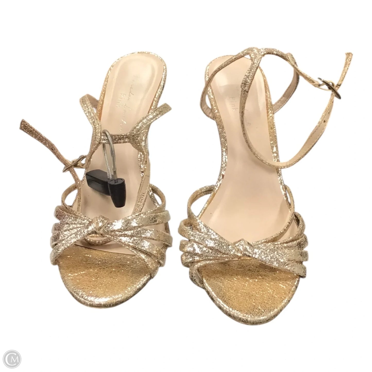 Sandals Heels Stiletto By Clothes Mentor In Gold, Size: 8