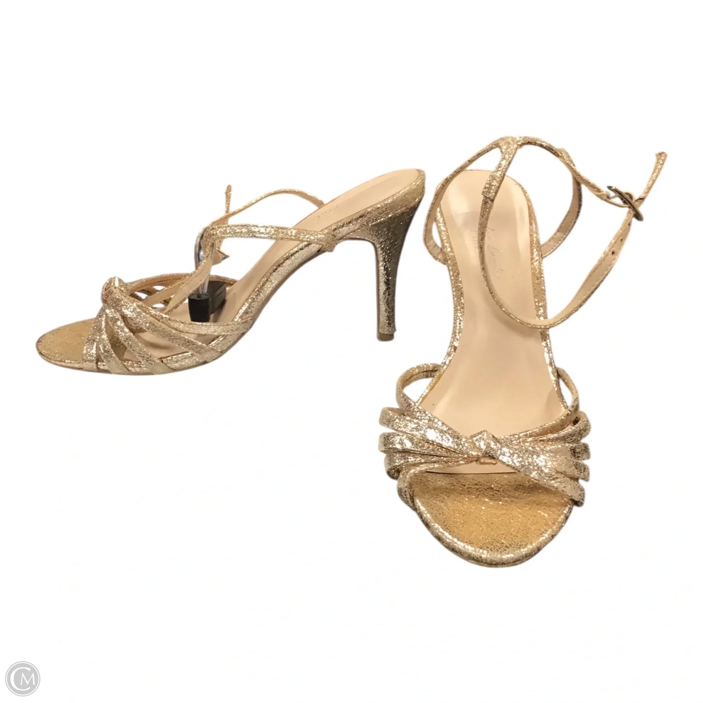 Sandals Heels Stiletto By Clothes Mentor In Gold, Size: 8