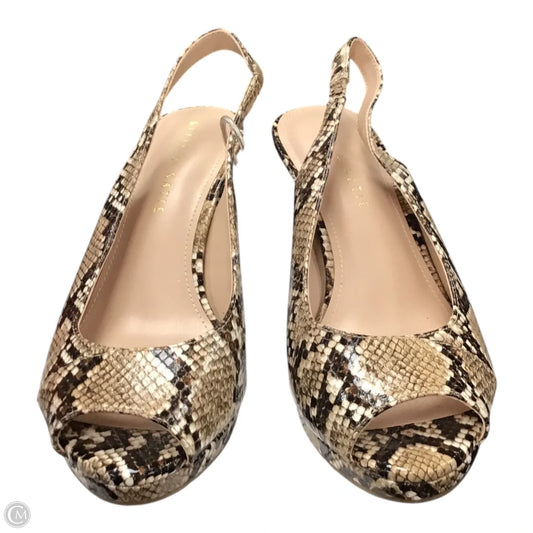 Sandals Heels Stiletto By Clothes Mentor In Snakeskin Print, Size: 7.5