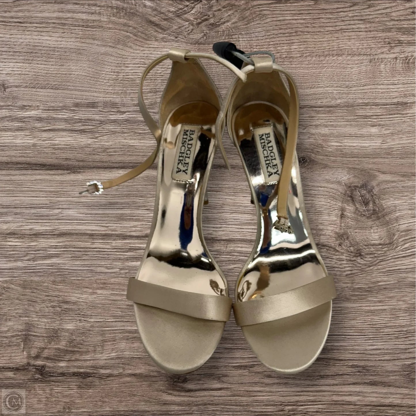 Sandals Heels Kitten By Badgley Mischka In Beige, Size: 6.5