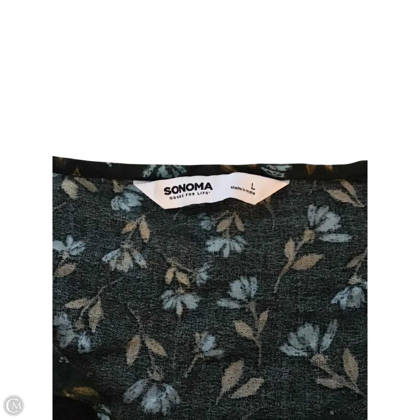 Top Long Sleeve By Sonoma In Blue & Green, Size: L