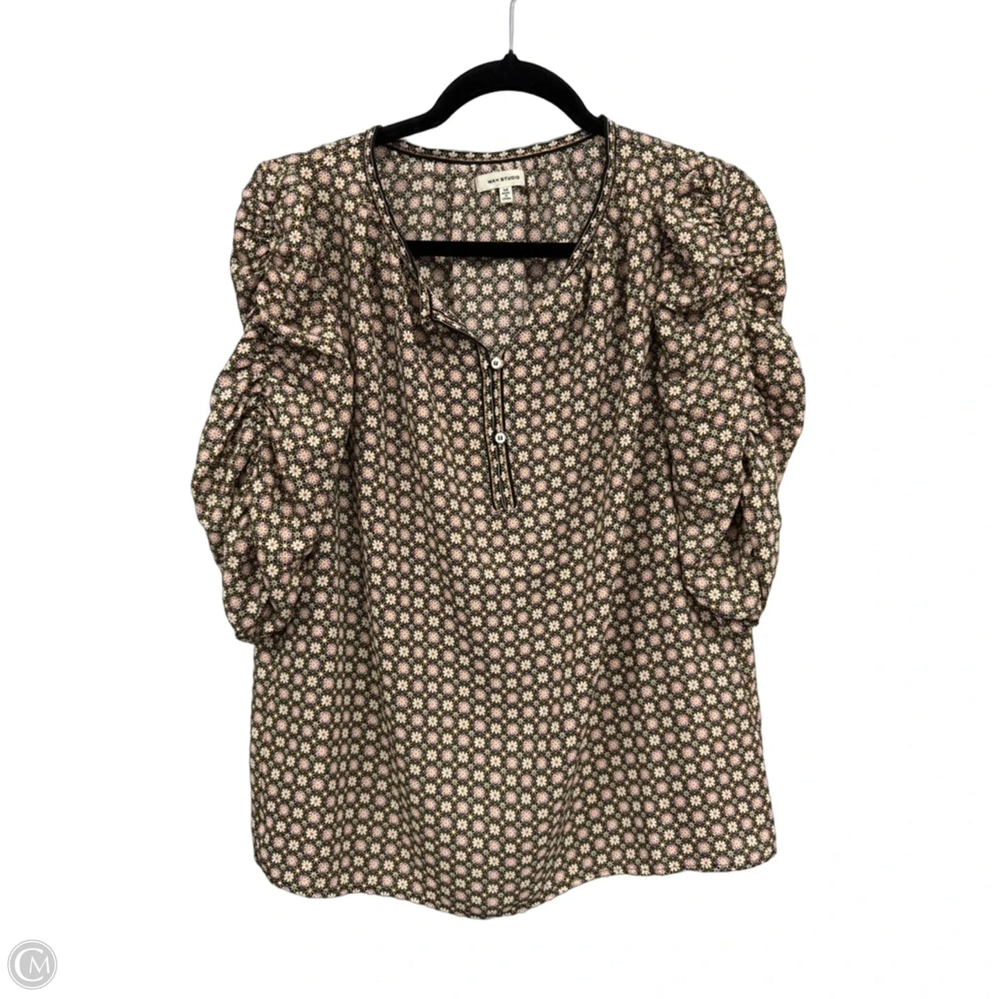 Top Short Sleeve By Max Studio In Brown & Pink, Size: M