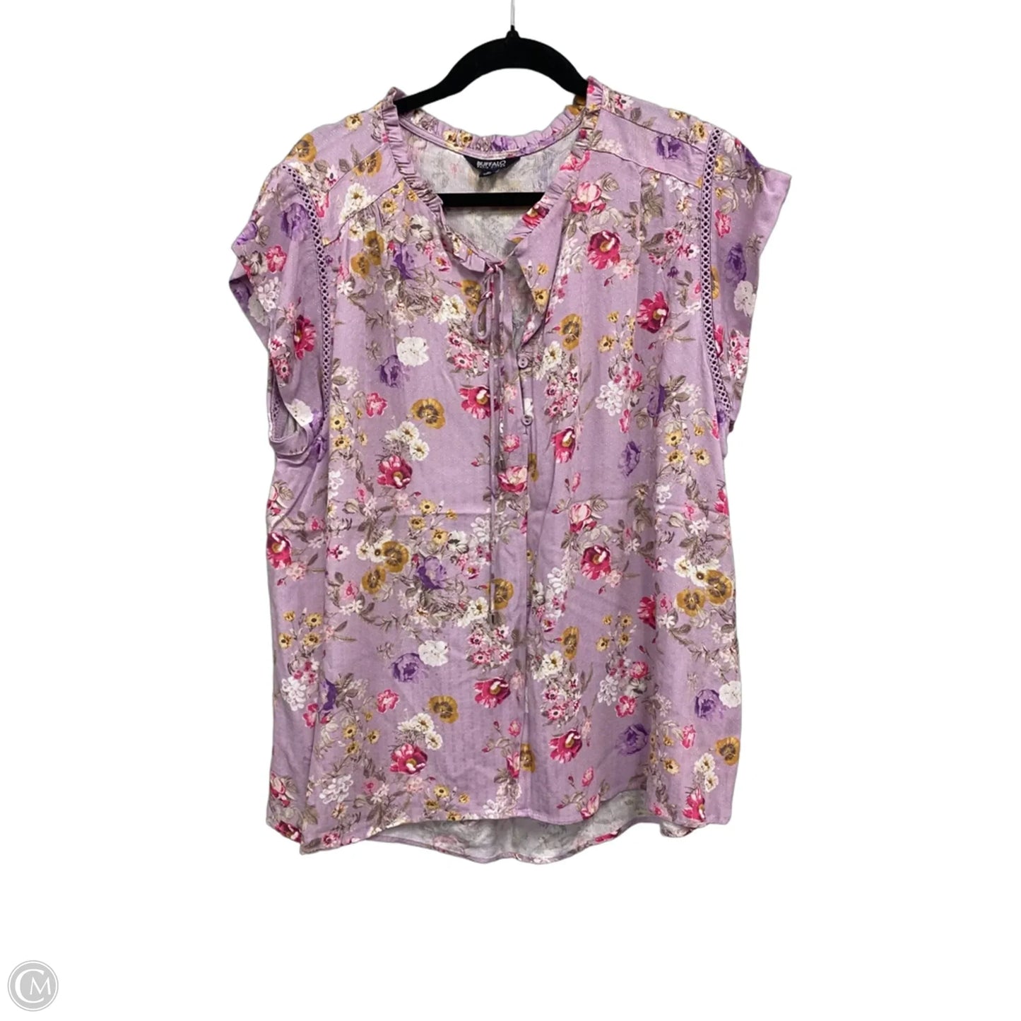 Top Short Sleeve By Buffalo David Bitton In Floral Print, Size: Xl