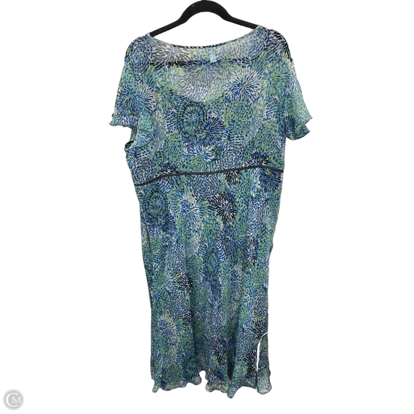 Dress Casual Midi By Charter Club In Blue & Green, Size: 18